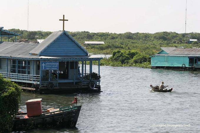 Floating Catholic Church Chong Khnies, Tonle Sap Lake - Cambodia