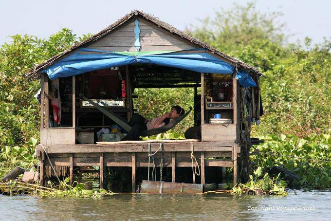 Nap in a hammock, Tonle Sap - Cambodia