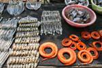 Mekong fish skewers and eels, Phumi Chhlong, Cambodia.