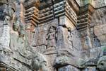 Ancient Buddhist Wat Nokor decor, Kampong Cham, Cambodia.