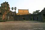 Courtyard of the ancient sanctuary (eleventh century), Wat Nokor, Kampong Cham, Cambodia.