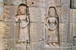 Apsaras sculptures of the sanctuary built in the eleventh century, Temple Nokor Bachey, Kampong Cham, Cambodia.