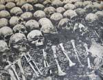 Skulls blindfolded, Tuol Sleng, Phnom Penh, Cambodia.