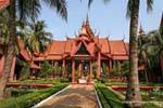 Under the canopy, the statue of the Leper King Angkor Thom, Phnom Penh Museum, Cambodia.