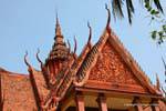 The carved roofs of the National Museum, Phnom Penh, Cambodia.