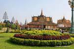 Parterre garden in front of the dance hall, Royal Palace, Phnom Penh, Cambodia.