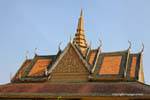 The roofs of the Silver Pagoda (Wat Preah Kaev Morokot), Royal Palace, Phnom Penh, Cambodia.