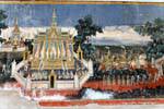 Fresco Ramaketi, Outdoor gallery, Phnom Penh Palace, Cambodia.