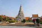 The stupa Norodom Suramarit seen from the esplanade of Wat Preah Keo, Phnom Penh, Cambodia.