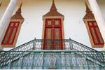 Decorative door and window of the Silver Pagoda, Wat Preah Keo, Phnom Penh, Cambodia.