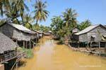 Traditional houses along the river, Siem Reap, Cambodia.