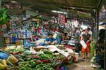 Stalls in the old market in Siem Reap, Cambodia.