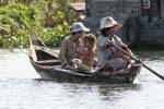 Family boat on the Tonle Sap Lake, Cambodia.