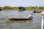 Mode of travel on the lake, Tonle Sap, Cambodia.