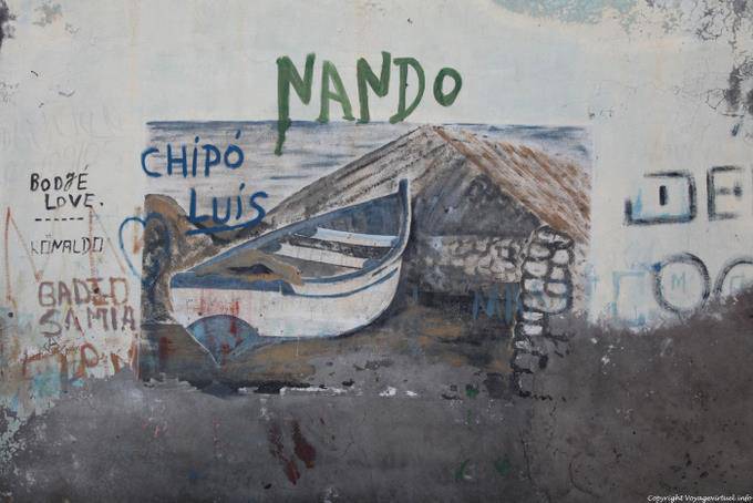 Fogo, Sao Jorge Salinas, fishing paintings - Cape Verde