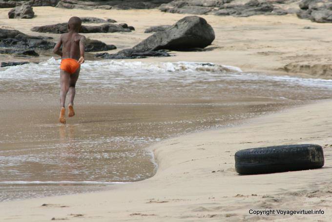Santiago, Tarrafal, running on the beach - Cape Verde