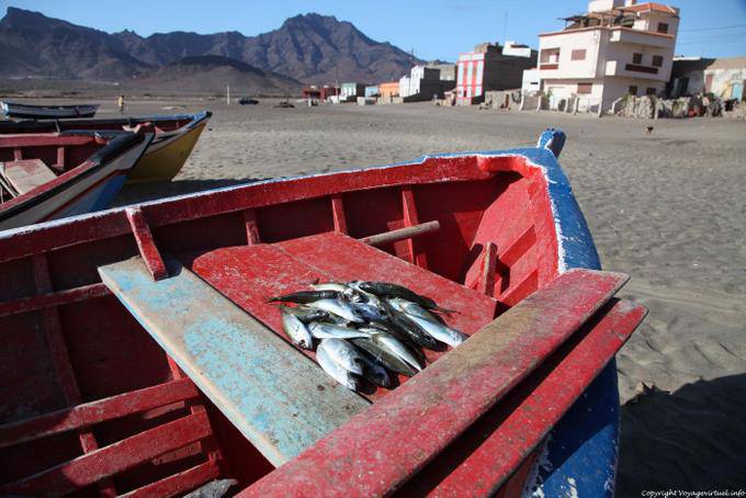 São Vicente, Sao Pedro, makeshift stall back fishing - Cape Verde