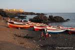 Santiago, Puerto Gouveia, a small port in the evening, Cape Verde.