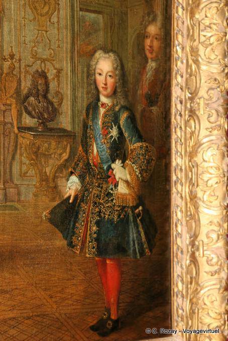 Louis XV's Portrait by Rigaud, first antechamber of the Dauphine, Versailles
