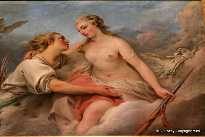 Venus and Adonis by Clement Belle, 1772 Petit Trianon, Versailles