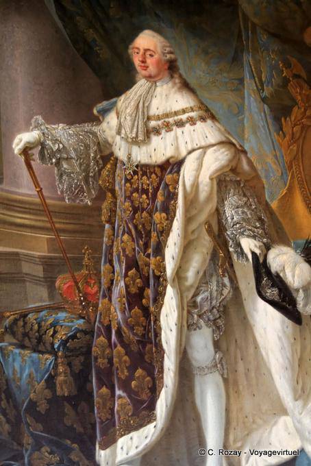Up portrait of Louis XVI in the living room of Apollo, Versailles