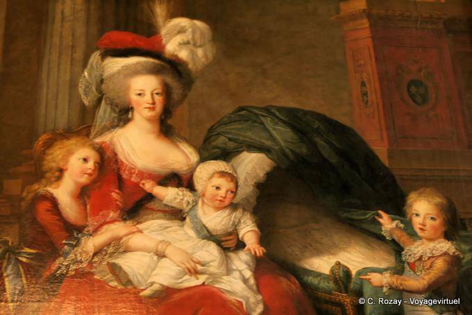 Marie Antoinette and her children, table Versailles