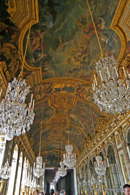 Hall of Mirrors, interconnecting view, Versailles