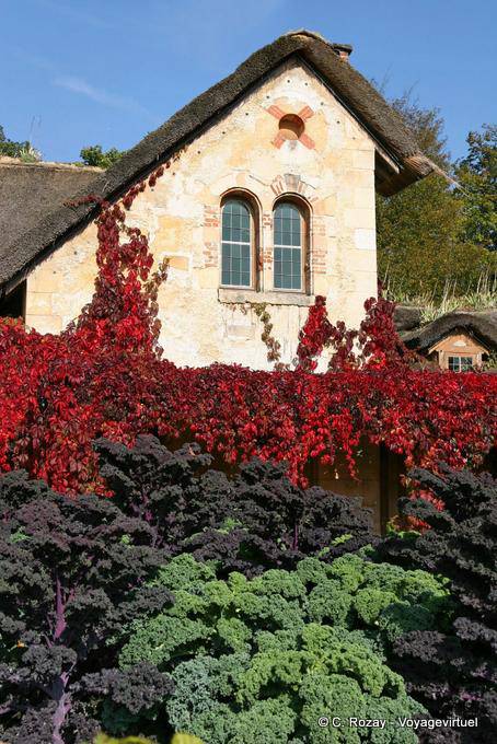 View of Colombier from its garden, the Queen's Hamlet, Versailles