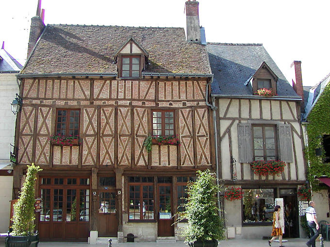 Typical house facade, Amboise, France.