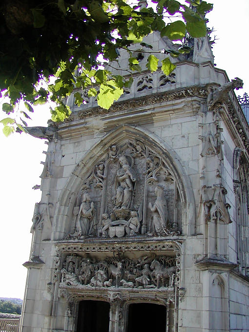 Pediment of the Chapel of Saint-Hubert, Amboise Castle, France.