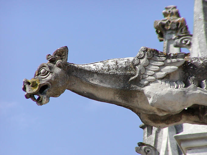 Gargoyle shaped winged monster, Amboise Castle, France.