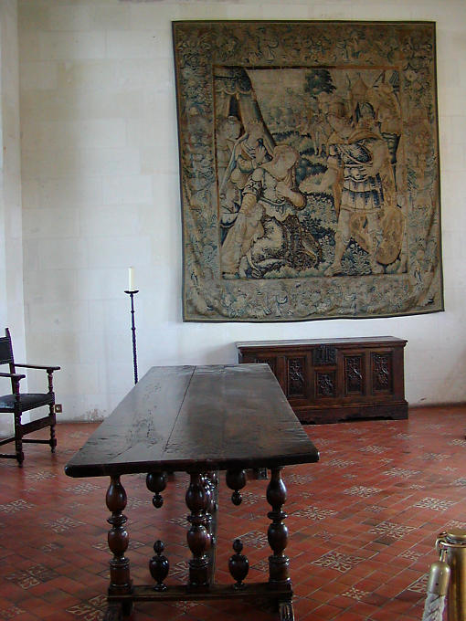Table and upholstery, Amboise Castle, France.