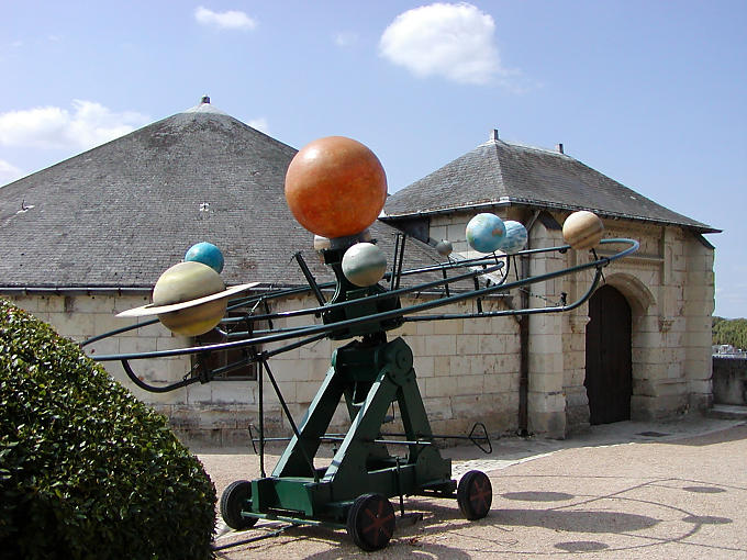 The solar system, designed by Leonardo Da Vinci, Clos Luce, Amboise, France.