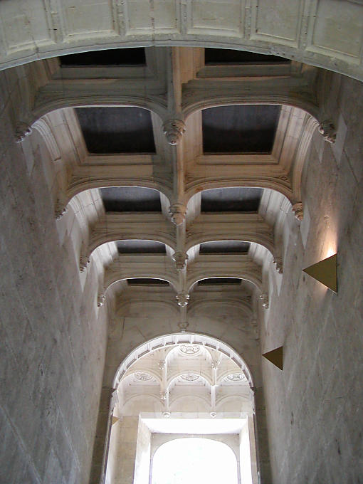 Stairs in the facade, Château d'Azay-le-Rideau, France.