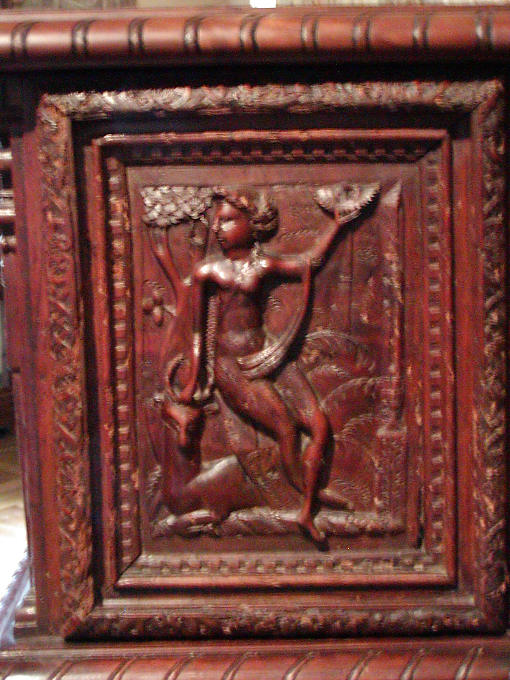 Decoration of furniture, detail, Château d'Azay-le-Rideau, France.