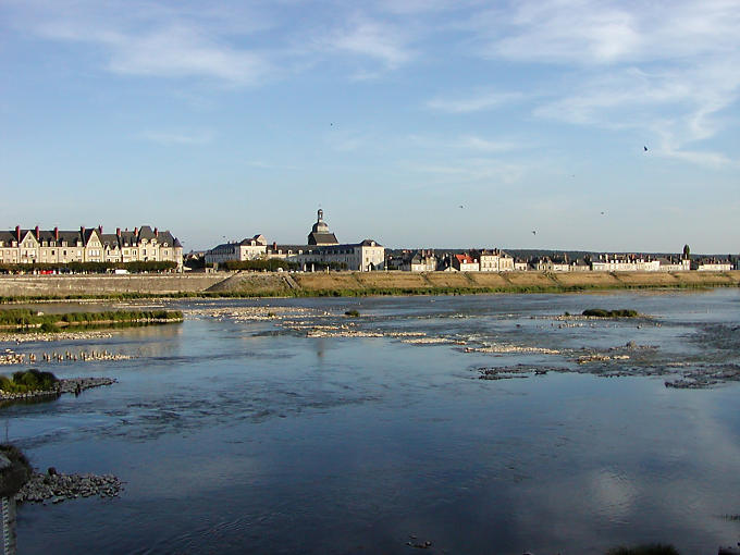 Panorama on the left bank and the Loire, Blois, France.