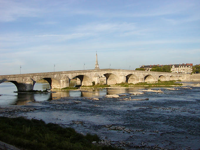 Le Pont Jacques Gabriel, the last donkey bridge built on the Loire, Blois, France.