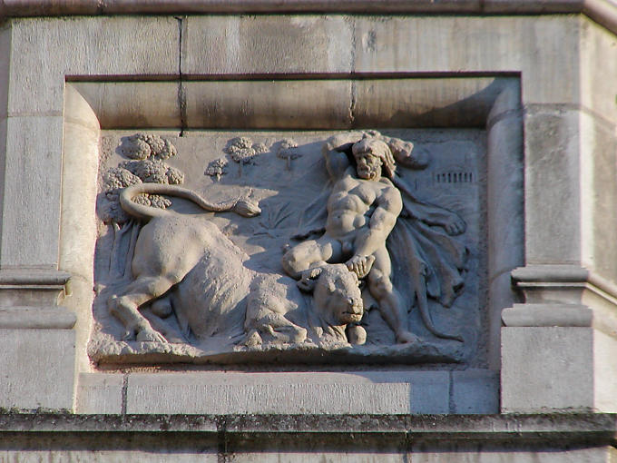 Labours of Hercules, Hercules and the Cretan Bull, Blois, France.