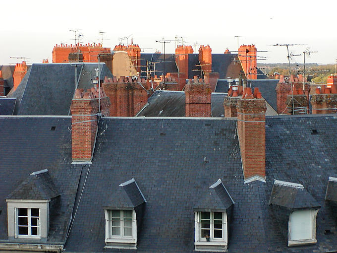 Roofs and chimneys, Blois, France.
