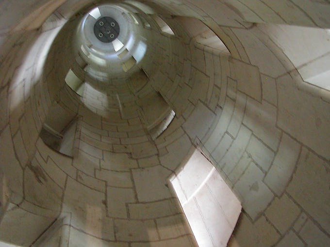 Within the central staircase with double-helix, Chambord Castle, France.