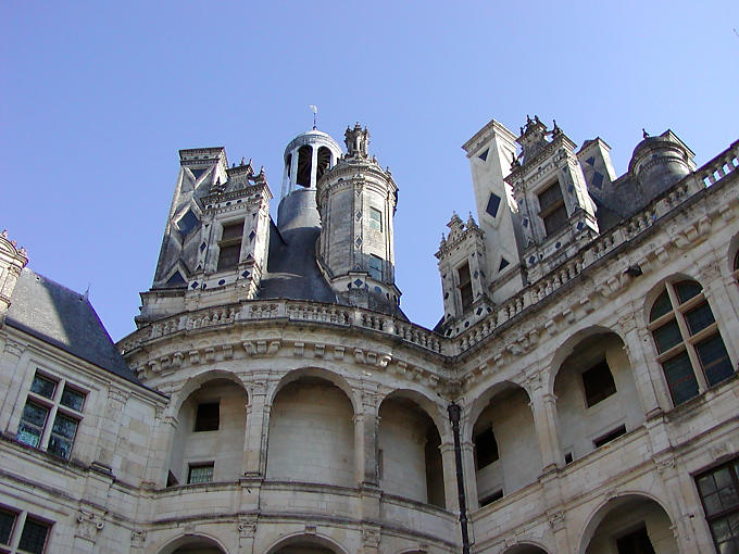 Angle perspective Chambord Castle, France.