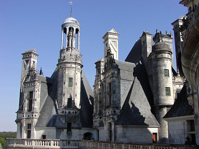 Along the terrace, Chambord Castle, France.