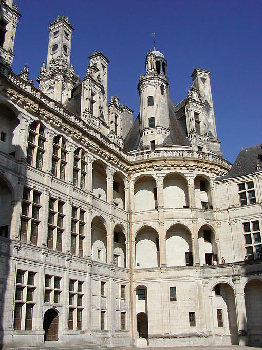 Architecture elements and Chambord, France.