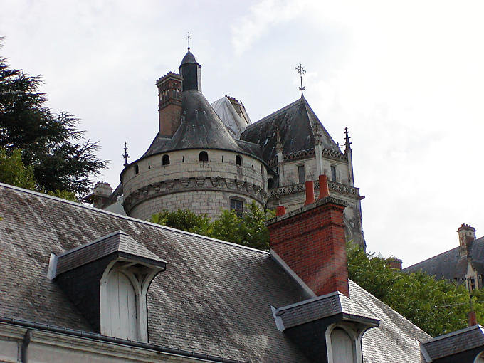 Roofs and tower Chaumont-sur-Loire, France.