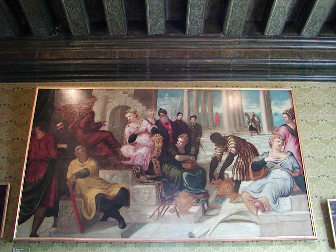 Table in the room of Gabrielle d'Estrees, Château de Chenonceau, France.