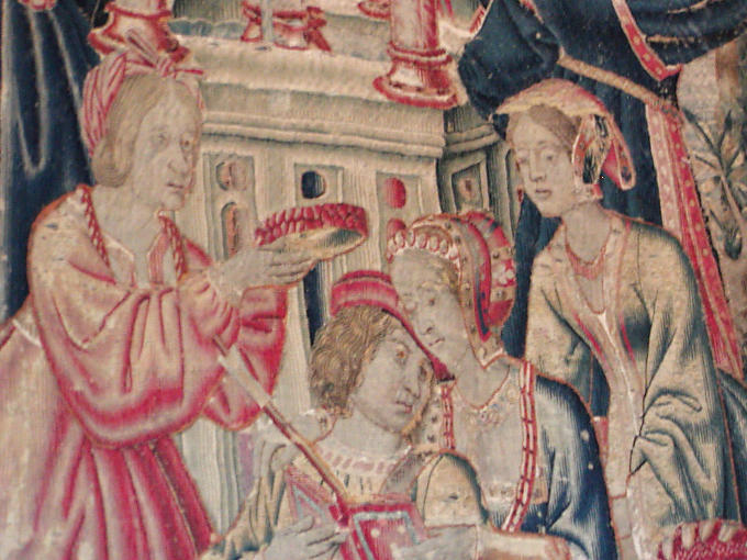 Chenonceau, detail of a tapestry, France.
