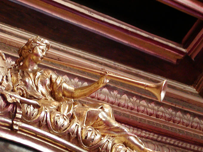 Detail of a frame, Louis XIV salon, Chenonceau, France.