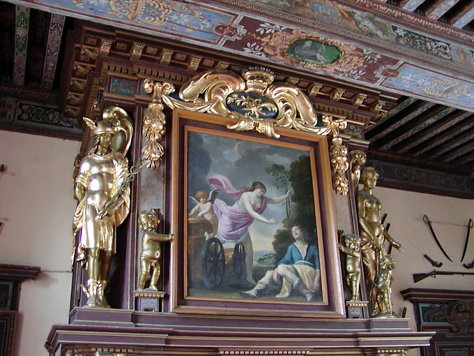 Cheverny Castle armory of, France.