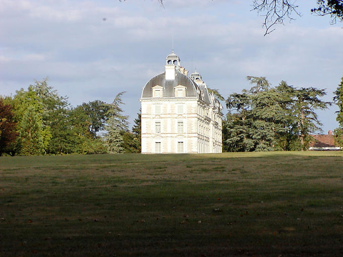 The Château de Cheverny side view from the park, France.