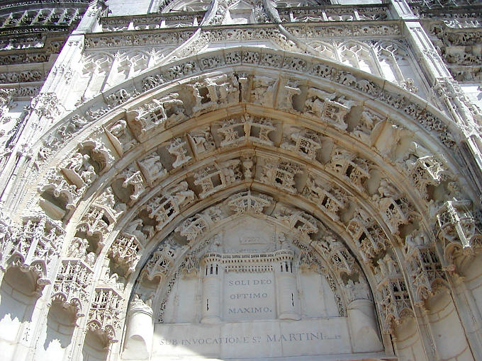 Soli Deo Optimo Maximo church of Saint Martin, Clamecy, France.